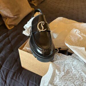 Christian Louboutin CL Moc Lug - Loafers, Black 37.5